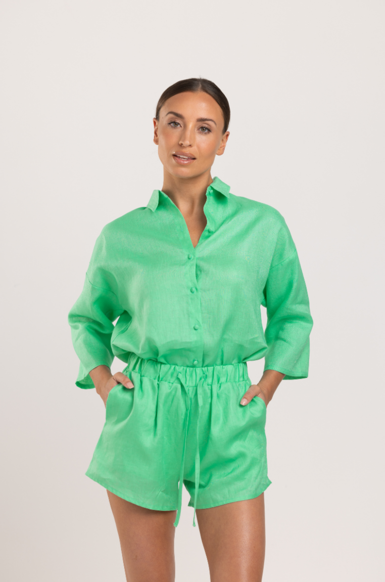 Rita Shirt - Linen Green