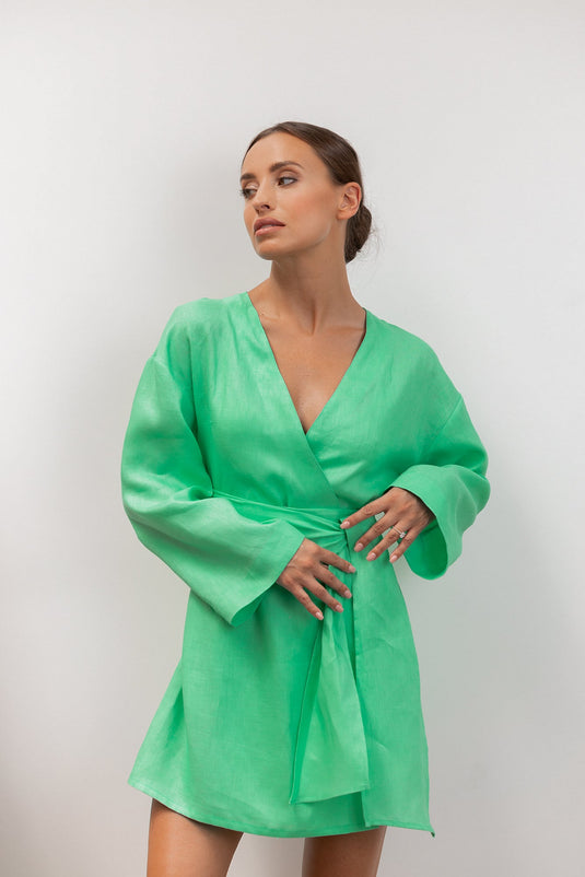 Julia Kimono - Linnen Groen