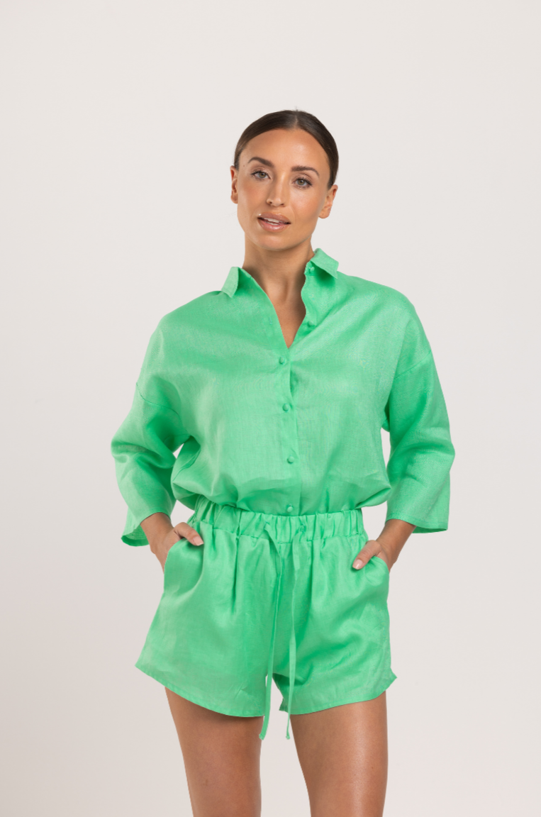 Rita Short - Linen Green