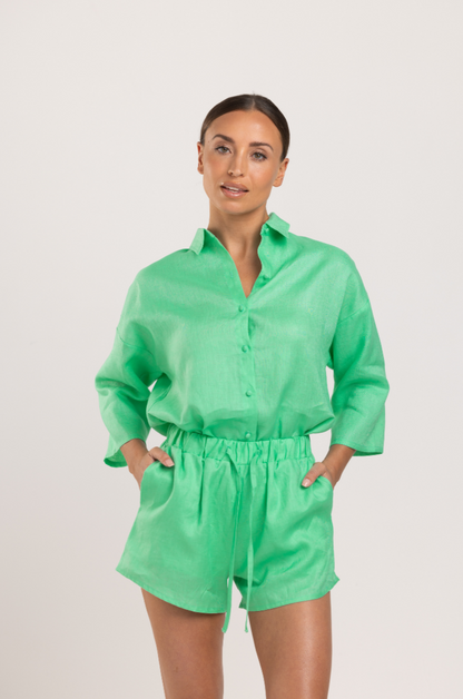 Rita Short - Linen Green